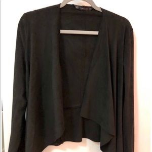 Zara Basic suede cardigan.